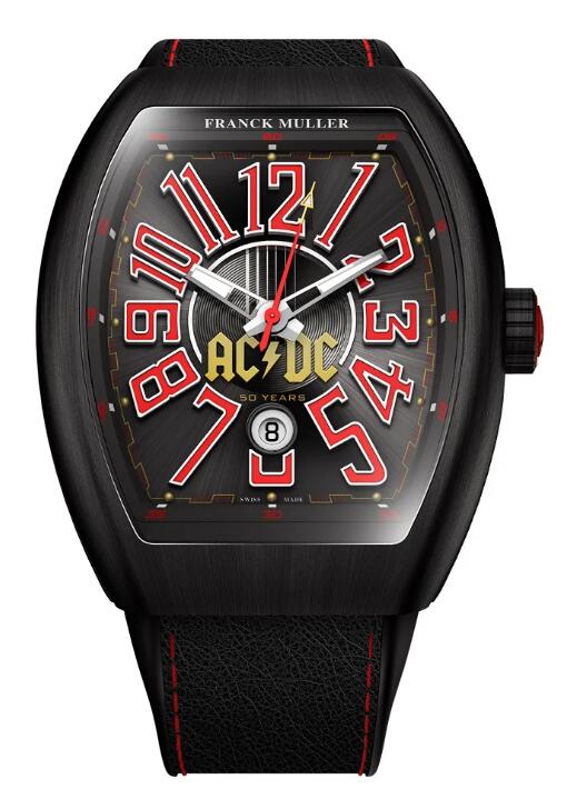 Buy Franck Muller Vanguard AC/DC 50th Anniversary Replica Watch for sale Cheap Price V43-SC-DT-ACDC-50TH-NR-BR